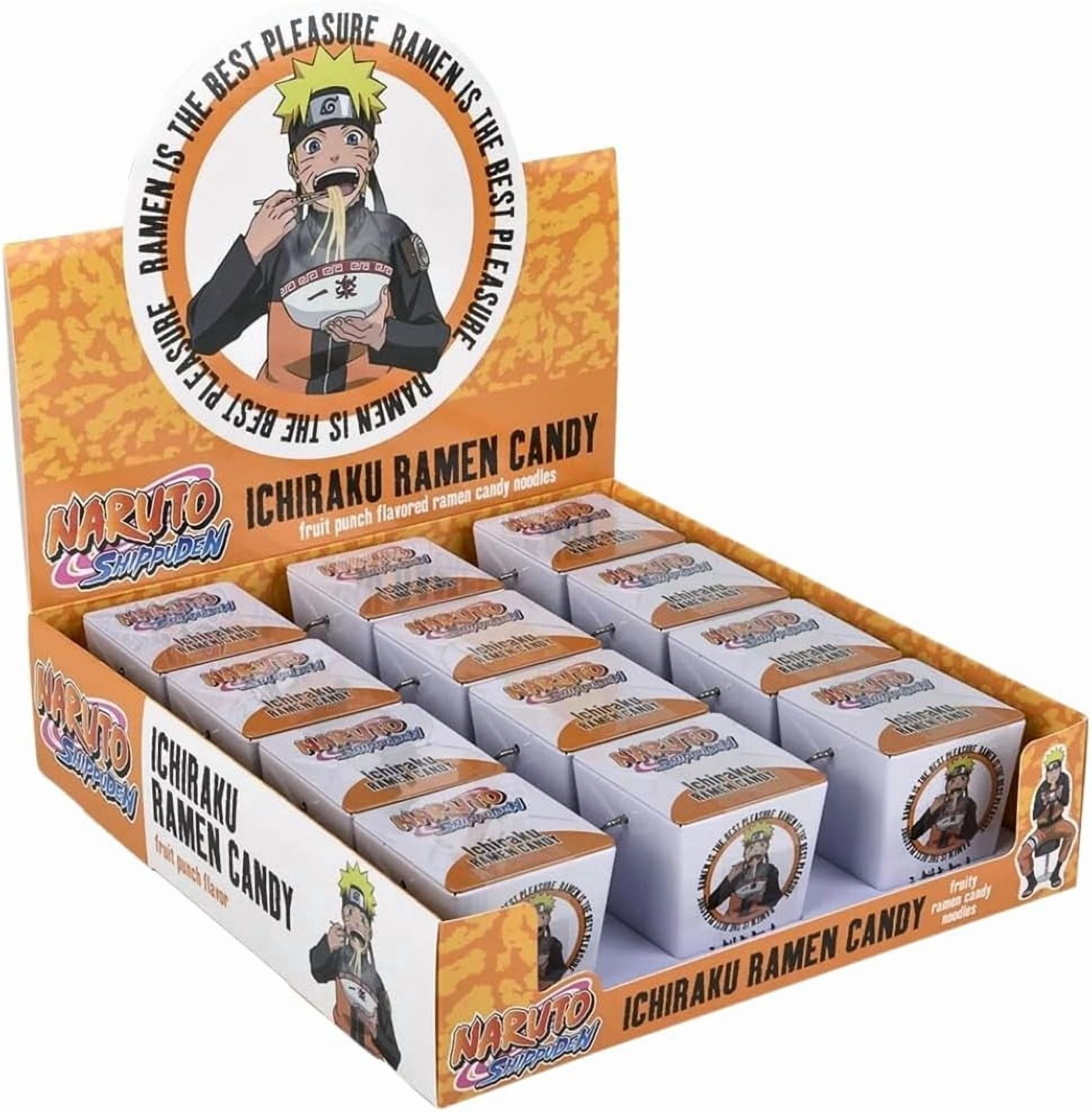 Naruto Ichiraku Ramen Candy Fruit Flavored Sticks - 12 Count Display Box