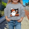 thumbnail image 2 of Wuxian Children'S Halloween Sweatshirt Casual Pullover Funny Ghost Pumpkin Graphic Top Blouse Crewneck Long Sleeve Loose Fit Outerwear,Grey,11-12 Years, 2 of 4