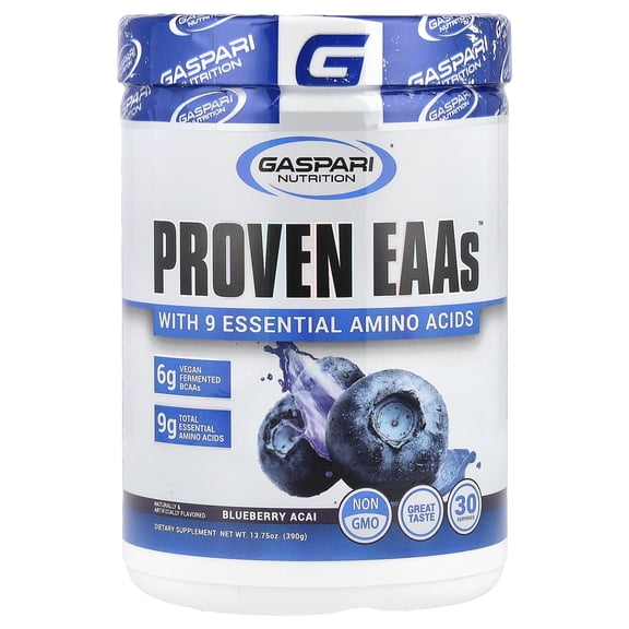 Gaspari Nutrition Proven EAAs™ with 9 Essential Amino Acids, Blueberry Acai, 13.75 oz (390 g)
