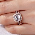 thumbnail image 3 of HEVIRGO 2Pcs/Set Women Emerald Cut Cubic Zirconia Stacking Finger Ring Wedding Jewelry,Rose Gold US 9, 3 of 9