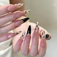 thumbnail image 4 of Handmade French Press On Nails Long Short Wearable Nail Tips Aesthetic Trendy for Students, 4 of 5