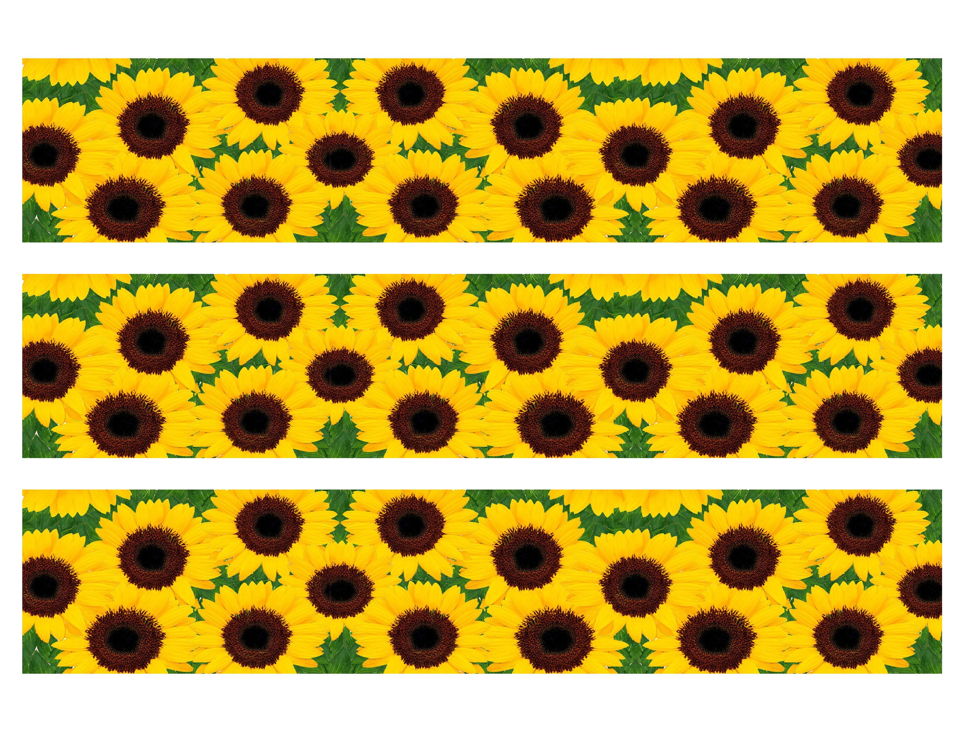 Yellow Sunflower Edible Cake Strips Image 3ct