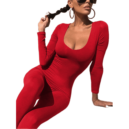 

Ma&Baby Women s One-Piece Clothing Set Long Sleeve Fitness Jumpsuit Sportwear Zipper Romper Overalls