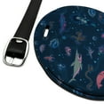 thumbnail image 2 of Creepy Deep Sea Creatures Pattern with Mermaid Squid and Shark Round Leather Luggage Card Suitcase Carry-On ID Tag, 2 of 6