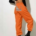 thumbnail image 2 of miqiqism Clearance Women Valentines Day Sweatpants High Waisted Baggy Bottom Casual Elastic Drawstring Trousers Fashion Heart Letter Sweatpant Trendy Outfit,01_Orange,3X-Large, 2 of 5