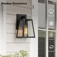 thumbnail image 6 of LNC Zonk 9.5-in H Sand Black with Seeded Glass Shade Modern Outdoor Wall Light,9.4"H, 6 of 13