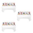 thumbnail image 1 of Bath Stool For Bathroom, Disney Team Mickey Stool For Bathing, Plastic, Lightweight, Versatile & Comfortable Design (White) Pack Of 3, 1 of 4