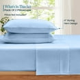 thumbnail image 3 of Light Blue Egyptian Cotton Pillow Cases, 100% Egyptian Cotton, Standard/Queen Size 20x30 inch, Soft & Cooling, Hypoallergenic, Set of 2 Solid Pattern with Envelope Closure, 3 of 5