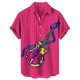 thumbnail image 1 of Camisas Vaqueras Para Hombre Manga Corta Casual Hombres Solapa Estampado Manga Corta Puños Botón Puerto Estilo Floral Camisa Sand Beach Hawaiianss Summer Top (Hot Pink, L), 1 of 3