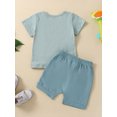 thumbnail image 3 of Bagilaanoe 2pcs Toddler Baby Boy Short Pants Set Short Sleeve Stripe Print T Shirt Tops + Shorts 6M 12M 18M 24M 3T Kids Casual Summer Outfits, 3 of 9
