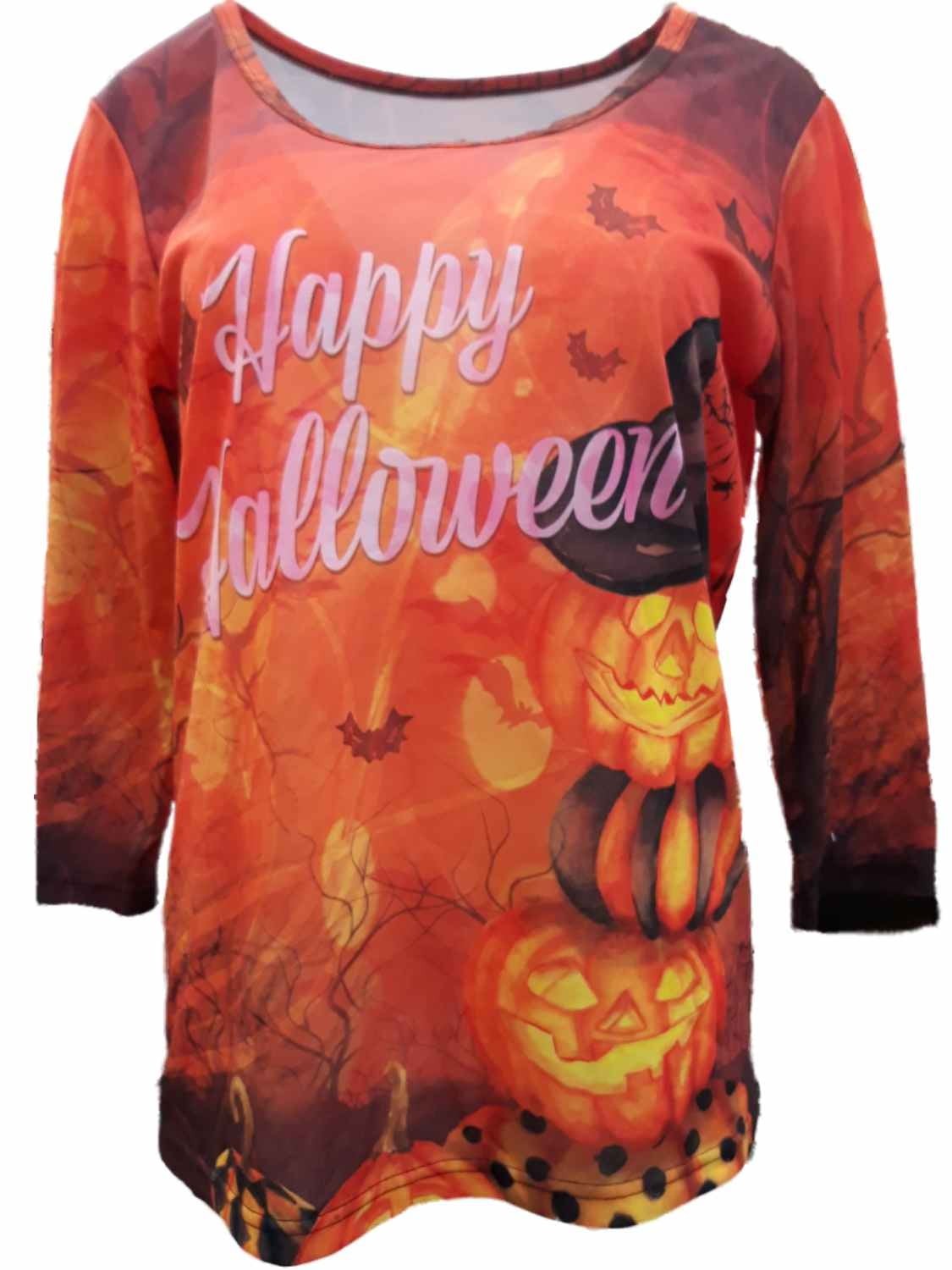 plus size 3X Halloween Raglan 2X Super Cute LOVE Halloween with Jack O Lantern Design on premium Raglan 3/4 sleeve shirt