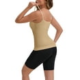 thumbnail image 3 of INSPIRE CHIC Mother's Day Women's Seamless Tummy Control Camisole with Built-in Bra Slim Fit Body Shaper Tank Top XXL Beige, 3 of 6