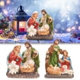 thumbnail image 6 of Holloyiver Holy Family Nativity Figurine Sets, Christmas Indoor Scene 3.94" Figurine Crib Little People Home Decoration, Christ Jesus Statues Mary Joseph Miniature Sculpture Gift, 6 of 6