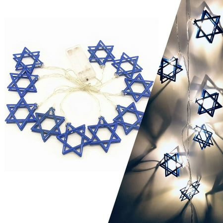 

LED Hanukkah Light String Blue Hexagram Star Decorative Light