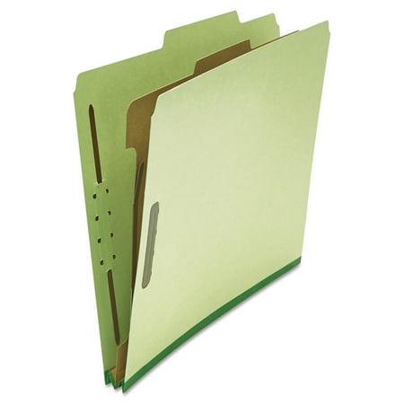 - Universal Pressboard Classification Folder, Letter, Four-Section, Green, 10/Box