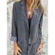 thumbnail image 5 of Camisa Vaquera con Botones para Mujer, Larga, Solapa, Informal, Holgada, Vaquera Gris XL, 5 of 8