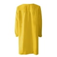 thumbnail image 4 of Jinhomg Cotton Linen Dress for Women Plus Size Comfy Long Sleeve V-Neck Midi Dresses Basic Solid Casual T Shirt Dress Vacation Beach Dress Todays Yellow XXXL, 4 of 5