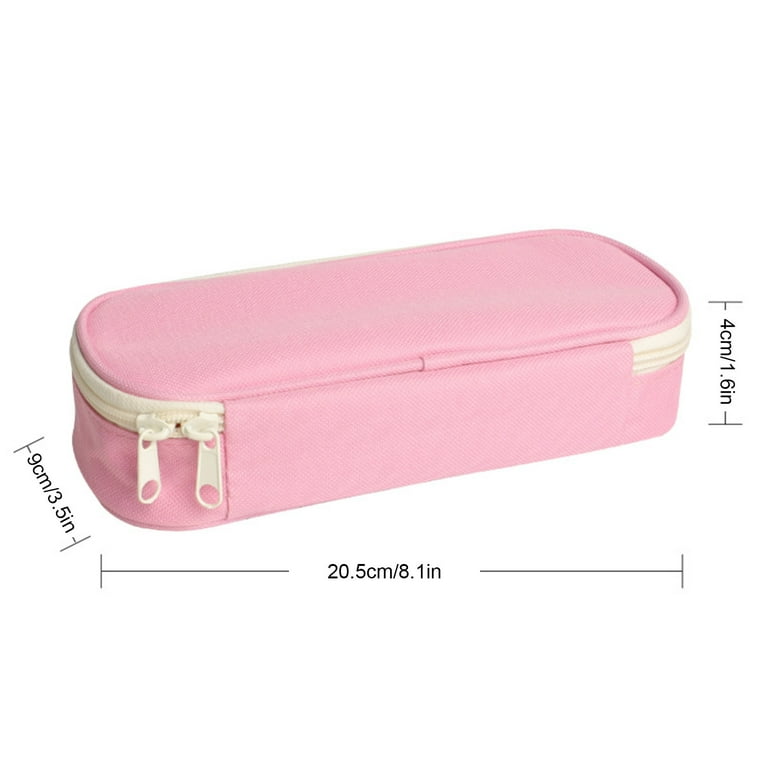 1pc Pink Multilayer Large Capacity Pencil Case Multipurpose Storage Bag For  Elementary School Students