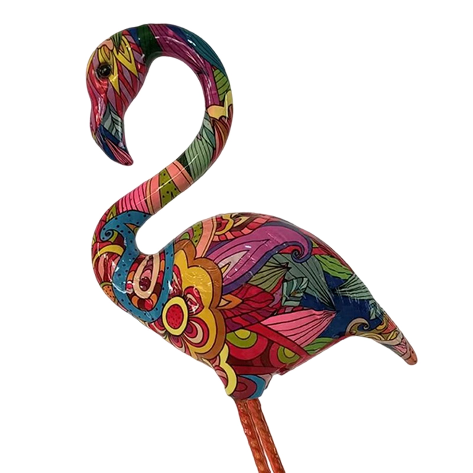 Resin Figurines Birds Sculptures Long Legs Decorative Modern Art Backyard Flamingo Garden Statue for Yard Porch Sidewalks Decoration Window Style B