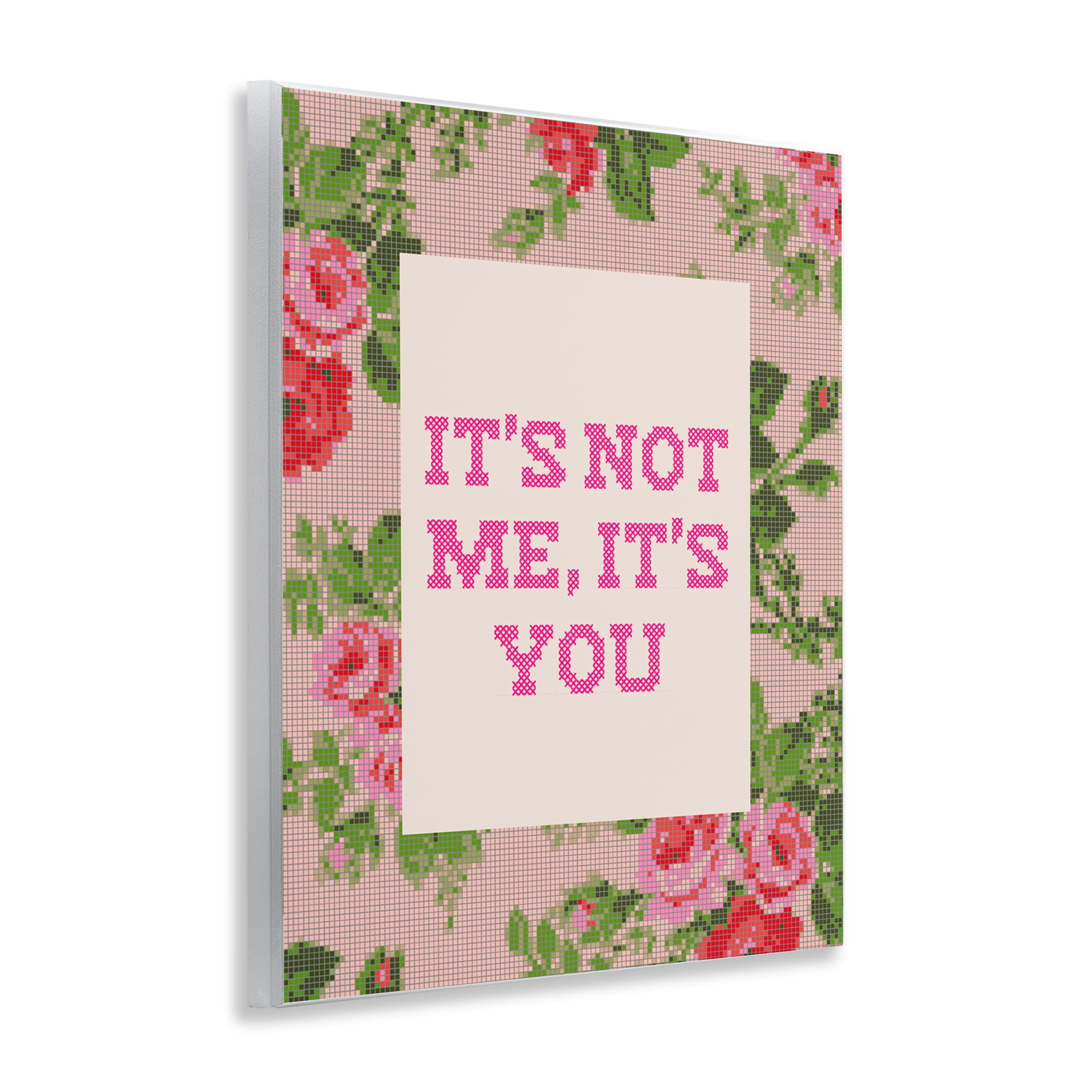 Stupell Industries Not Me It's You Faux Cross Stitch Wall Plaque Art, design by Lil' Rue