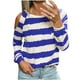 thumbnail image 1 of Blusa informal de manga larga con estampado de tiras y cuello redondo a la moda para mujer Fridja  FKASFK2957, 1 of 8