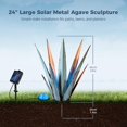 thumbnail image 2 of Escultura KODIBO Tequila, planta rústica de agave, solar, 60 cm, azul, 2 of 8