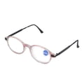 thumbnail image 3 of Gafas de lectura para personas mayores con bloqueo de luz azul, montura redonda de alta definición para hombres y mujeres +250 montura de rayas rosas, 3 of 14