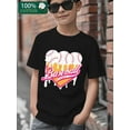 thumbnail image 1 of T-Shirt Graphique Baseball Crème Glacée pour Garçons - 100 % Coton Col Rond Manches Courtes, Tenue d'Été Décontractée pour Jeunes, Tissu Tricoté Confortable avec Design Imprimé Amusant, Vêtements pour Jeunes, 1 of 6