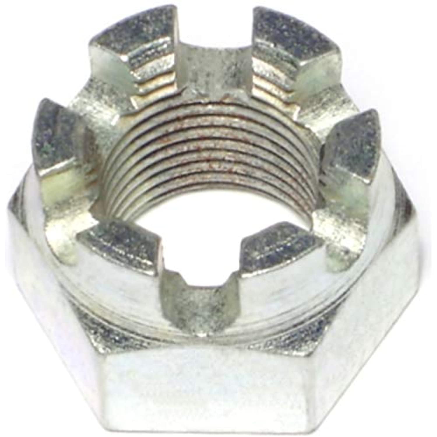 1 9/16-18 Slotted Hex Castle Nut Zinc Plated 9/16 x 18 Fine Thread 