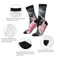 thumbnail image 3 of Disketp Pink White Ocean Waves Unisex Crew Socks Lightweight Breathable Ventilation Ankle Socks, Mid-calf socks for Daily, 3 of 6