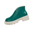 thumbnail image 2 of Bnwani Women Boots Fall Winter Fashion Low-Heel Thick Ankle Versatile Comfortable Casual Solid Retro Boot Green Size 5.5, 2 of 9