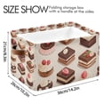 thumbnail image 4 of Yayeee Canvas Storage Basket with Handles for Shelves Fabric Bins Closet Organizer, Cute Chocolate Cakes, 4 of 8