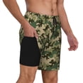 thumbnail image 3 of Picia Camouflag pattern Mens Swim Trunks with Compression Liner Stretch Beach Shorts Quick Dry with Zipper Pockets No-Chafing Board Shorts-Small, 3 of 9