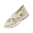 thumbnail image 2 of Willtoo Women's Butterfly Embroidered Loafers Breathable Knitted Mesh Slip-on Loafers Lightweight Comfortable Casual Sneakers Orthopedic Walking Shoes with Arch Support, 2 of 5