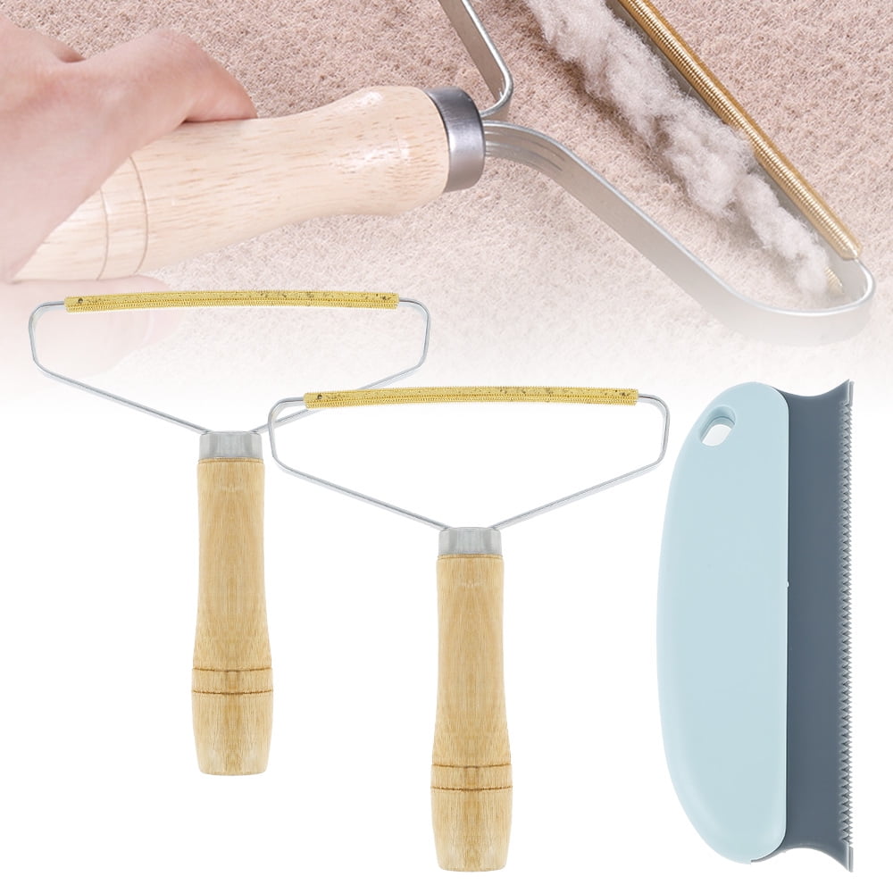 Knitted Pet Hair 2pcs Portable Lint Remover,Lint Roller,Manual Clothes Fuzz Shaver Reusable Double Hair Remove Brush for Sweater Woven Coat,Carpet