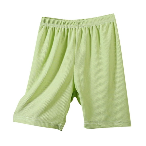 Htigea Girl's Lounge Soft Comfy Shorts with Drawstring - Yoga Athletic Sweat Shorts with Pockets Green,3 Years