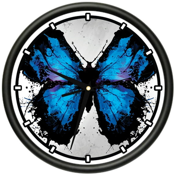Butterfly Splash  Design Wall Clock | Precision Quartz Movement | Décor For School Class Office Bedroom Decoration