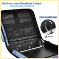 thumbnail image 4 of Zipper Binder with Shoulder Strap 2 inch 3 Ring Waterproof File Folder Organizer Bag 500 Sheet Glittering Mermaid Scales, 4 of 8