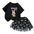 thumbnail image 3 of Conjunto de 2 piezas de camiseta y falda de algodón para niña, falda tutú de princesa de ballet esponjosa, traje de falda de encaje para fiesta de cumpleaños y boda, 3 of 5