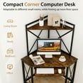 thumbnail image 7 of Spaco Space-Saving Corner Computer Desk with with Hutch and Keyboard Tray-Rust Brown, Office Desk, Gaming Computer Desks for Study,Working,Writing, 7 of 7