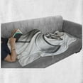 thumbnail image 6 of Fleur De Lis Soft Flannel Fleece Throw Blanket, Lily Flower Nobility of Knights in Medieval Time European Iris, Cozy Plush for Indoor and Outdoor Use, 50" x 60", White Grey, by Ambesonne, 6 of 6