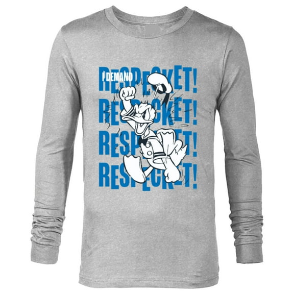 Disney Donald Duck 90th Anniversary I Demand Respect! Retro- Long Sleeve T-Shirt for Men - Customized-Athletic Heather