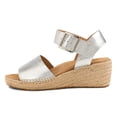 thumbnail image 3 of YDN Women Comfortable Open Round Toe Sandals Slingback Wedge Platform Low Heels Buckle Daily Outfit Dressy Shoes Size 9 Silver, 3 of 4