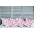 thumbnail image 6 of Ambesonne Love Throw Pillow Cover 4 Pack, Hugging Touching Singing, 16", Pink, 6 of 6