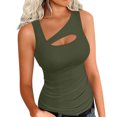 thumbnail image 2 of AherBiu Going out Tops for Women Cutout Neck Sleeveless Summer Tank Top Stretch Slim Fitted Camisole, 2 of 6