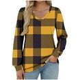 thumbnail image 2 of FDGIU Women's Long Sleeve V-Neck T-Shirt - Loose Fit Dressy Casual Basic Tee for Work, 2 of 5