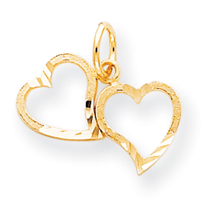 Kevin Jewelers 10k Yellow Gold Double Heart Pendant