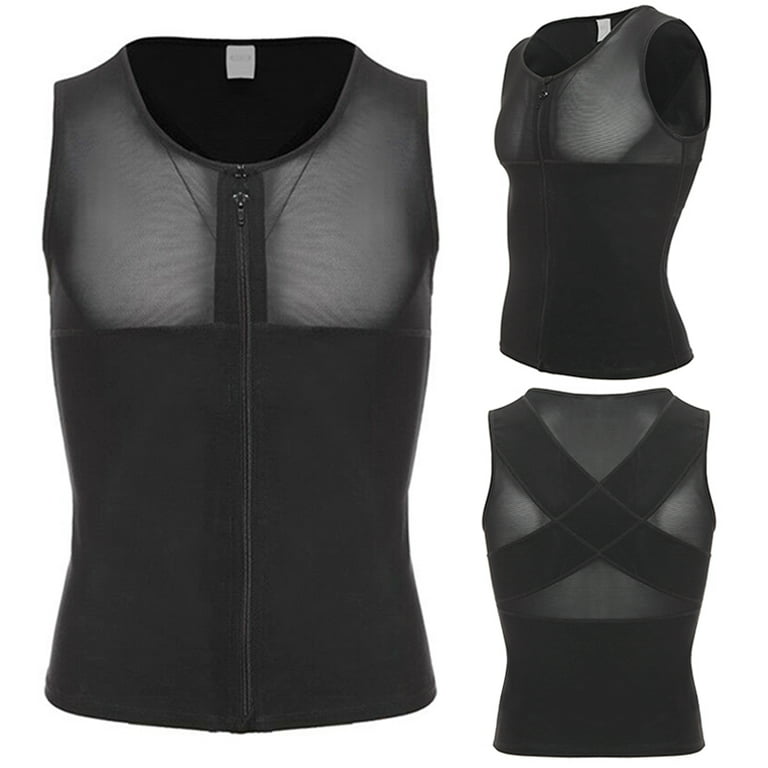 Buy MJHCJH Mens Compression Shirt Slimming Vest Undershirt Body Shaper Tank  Tops Shapewear Workout Abs Abdomen Black X-Large at