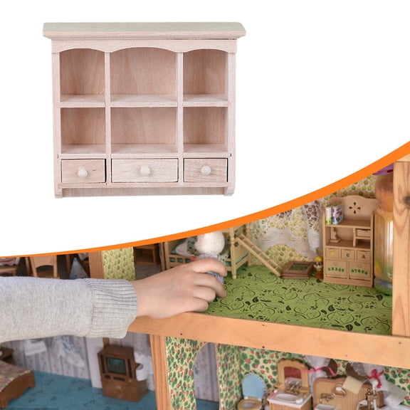 Armario En Miniatura Para Casa De Muñecas, Estantería De Exhibición Con Cajón.