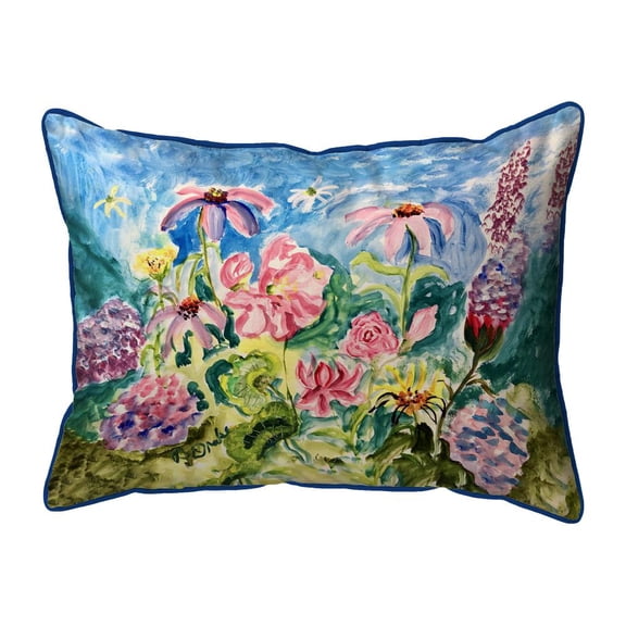 Betsy Drake HJ1392 16 x 20 in. Pink Garden II Indoor & Outdoor Pillow - Large
